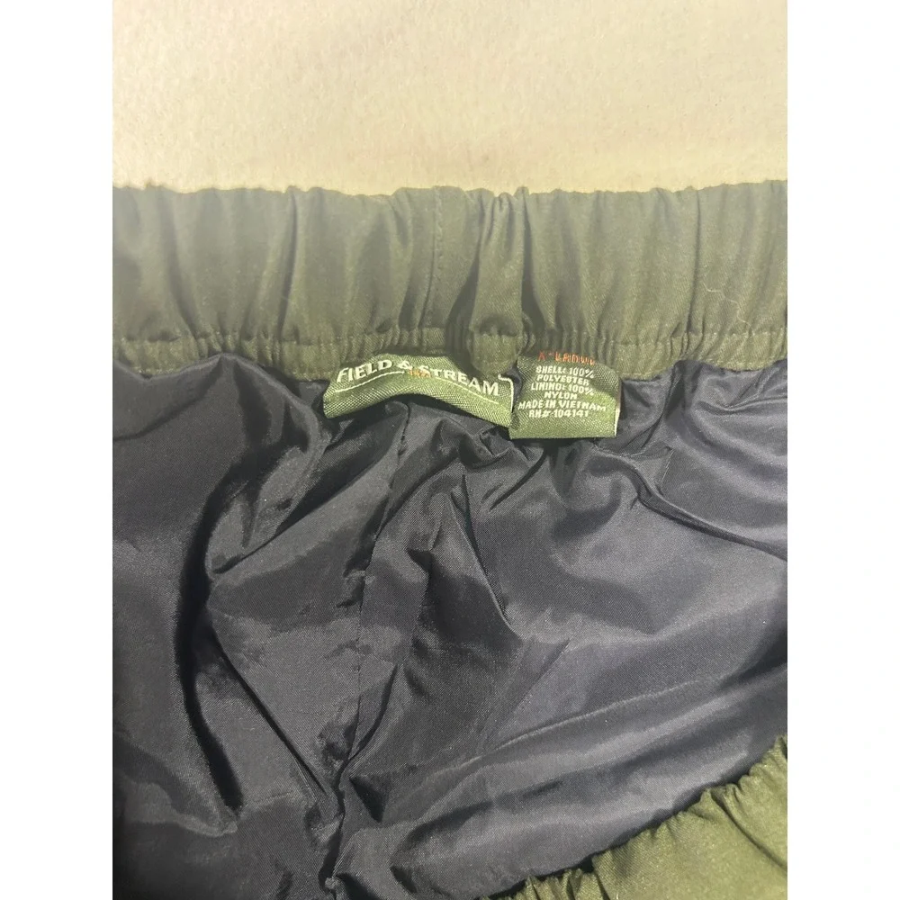 Olive Green Outdoor‎ Cargo Pants Elastic Waist Drawstring D-Ring Hiking Trousers